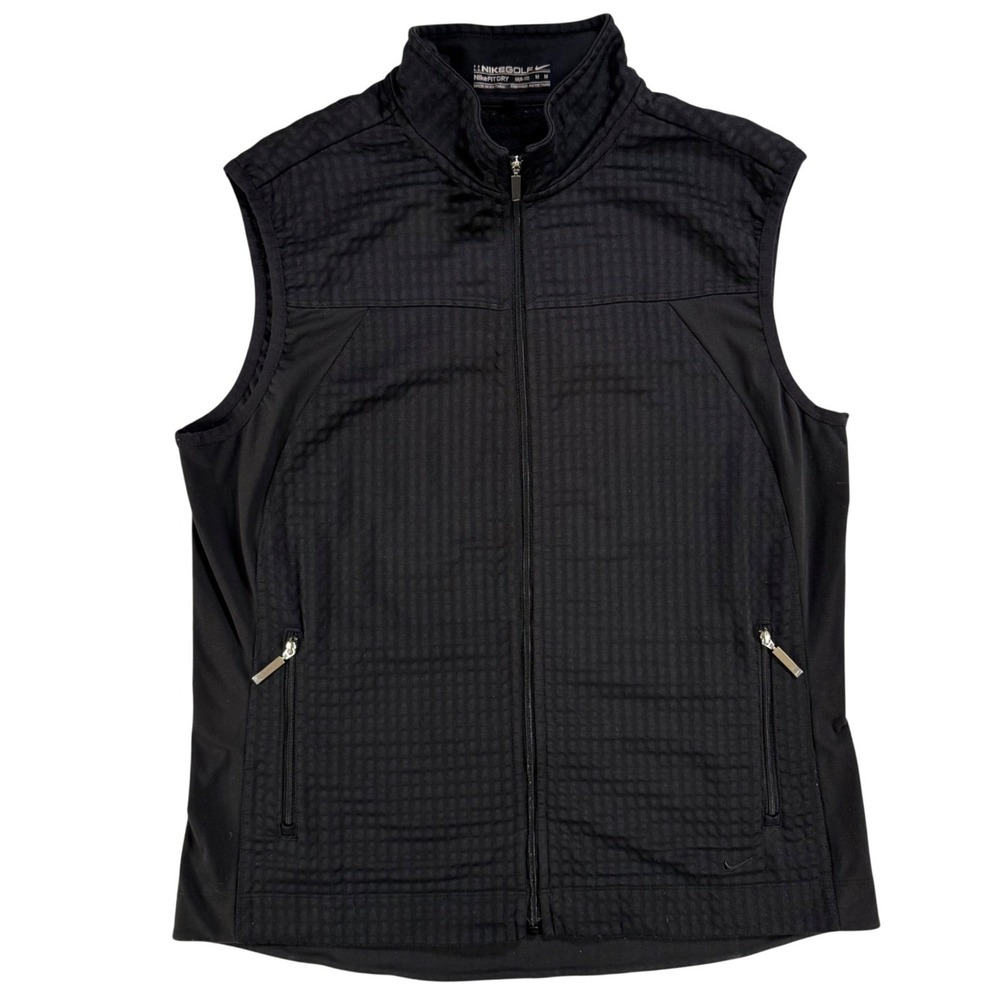 Nike Golf NikeFIT Dry Womens M Black Full Zip Textured Performance Vest - Picture 2 of 8